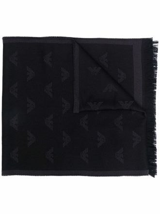 Emporio Armani Sciarpa con ricamo - Nero