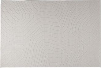 vidaXL Alfombra Para Interiores Y Exteriores Palmeras Crema Poli&eacute;ster Vidaxl