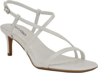 Calvin Klein Ishaya Ankle Strap Sandal in White at Nordstrom, Size 7.5