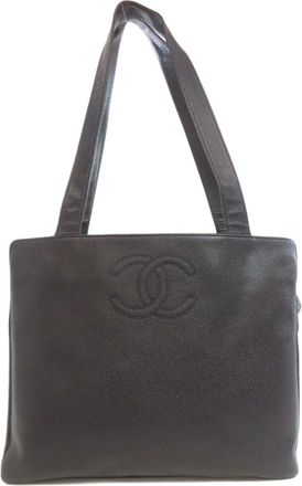 Chanel Black Leather Tote Bag (Pre-Owned)