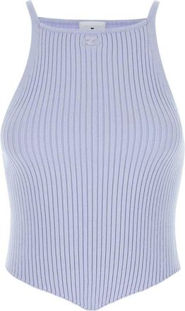 Courrèges ribbed-knit tank top - Purple
