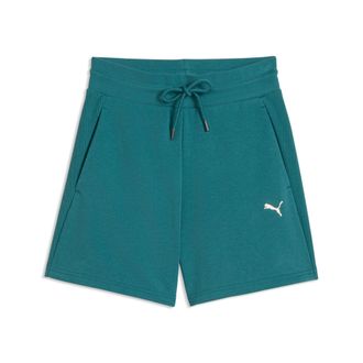 Puma Trainingsshorts PUMA CLASS HIGH-WAIST SHORTS 5 TR, Damen, Gr. XS, N-Gr, emerald ice, Sweatware, Obermaterial: 68% Baumwolle, 32% Polyester, unifarben,