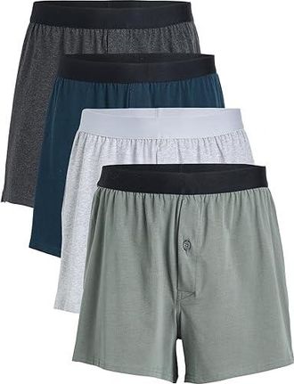 Pact Everyday Knit Boxer 4-Pack Mens Underwear Classic Neutrals : LG, Cotton/Elastane