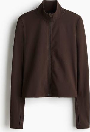 H&M Zip-through Sports Jacket With Softmove in Dark Brown at Nordstrom, Size X-Small