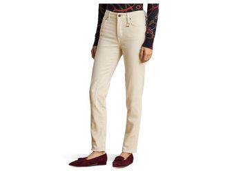Lauren Ralph Lauren High-Rise Skinny Ankle Jeans Womens Jeans Cream Wash : 10 28, Viscose/Polyester/Elastane