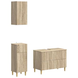 vidaXL Juego De Armarios De Ba&ntilde;o De 3 Piezas Delft Roble Sonoma Vidaxl