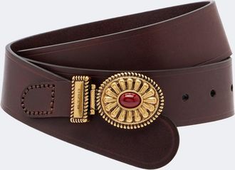 Etro Crystal-embellished leather belt