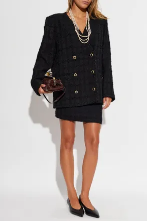 Alessandra Rich Tweed Jacket, Womens, Black
