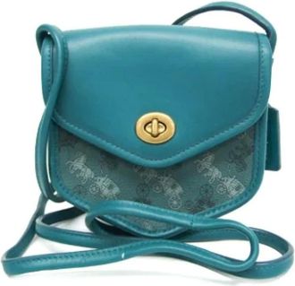 Coach Pre-owned Cross Body Bags, female, Blue, Size: ONE SIZE Pre-owned Leather shoulder-bags