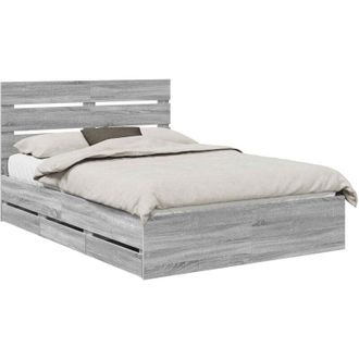 vidaXL Estructura De Cama Gris Sonoma 160 X 200 Cm Madera Ingenieril Vidaxl