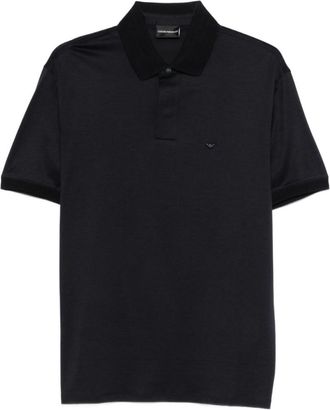 Emporio Armani Black Shirt Collar Polo