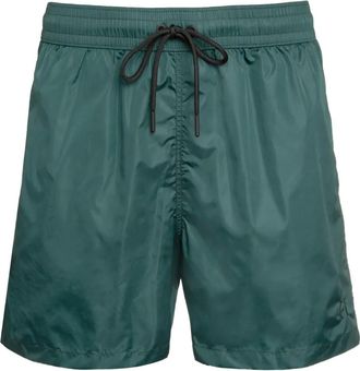THE (ALPHABET) drawstring-waist swim shorts - men - Nylon - M - Green