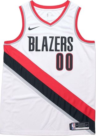 Nike NBA Stripe Quick Dry Basketball Jersey White Black Red CW3607-100