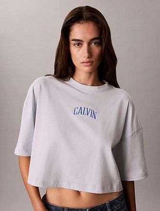 Calvin Klein Camiseta Cropped Con Logo Universitario