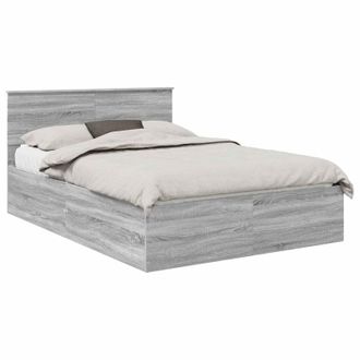 vidaXL Estructura De Cama Con Cabecera Gris Sonoma 150 X 200 Cm Vidaxl