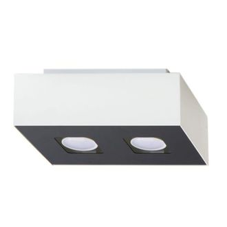 Sollux Lighting L&aacute;mpara de techo blanco negro acero alt. 11 cm
