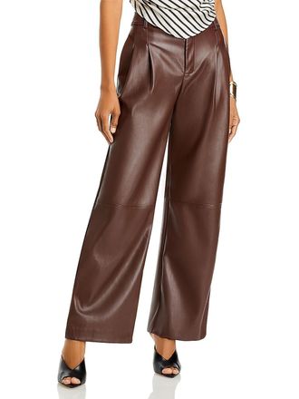 Line & Dot Halle Faux Leather Pants Brown