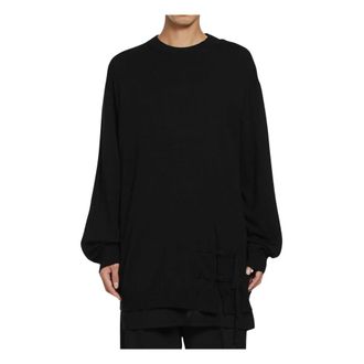 Yohji Yamamoto China Button Round Neck Po - Knitwear - Hombre - Negro - L