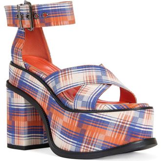 Azalea Wang Jaetyn Platform Sandal in Orange Multi at Nordstrom, Size 6.5