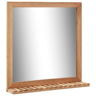 vidaXL Espejo De Cuarto De Ba&ntilde;o Madera Maciza De Nogal 60x12x62 Cm Vidaxl