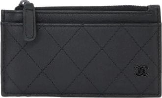 Chanel Pre-owned Muntportemonnee - Dames - Pre-owned - Zwart - Maat: ONE Size Leer