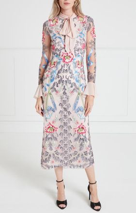 Temperley London Bilbao Tie Dress in Rosewater at Nordstrom, Size 12