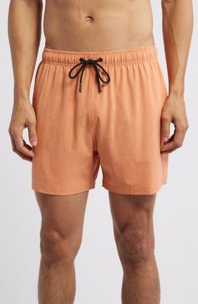 Boardies Sechura Solid Orange Premium Mid Length Swim Trunks at Nordstrom Rack, Size Small