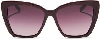 DIFF Eyewear Becky II 56mm Polarized Cat Eye Sunglasses in Dark Cherry Lacquer at Nordstrom