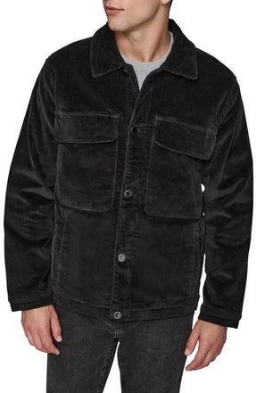 Karl Lagerfeld Corduroy Shirt Jacket in Black at Nordstrom, Size Xx-Large