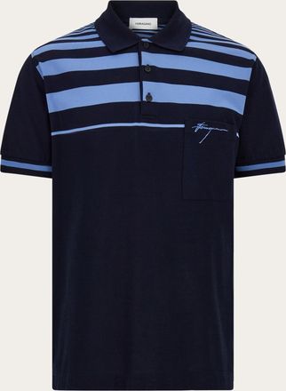 Ferragamo Uomo Polo con righe Blu