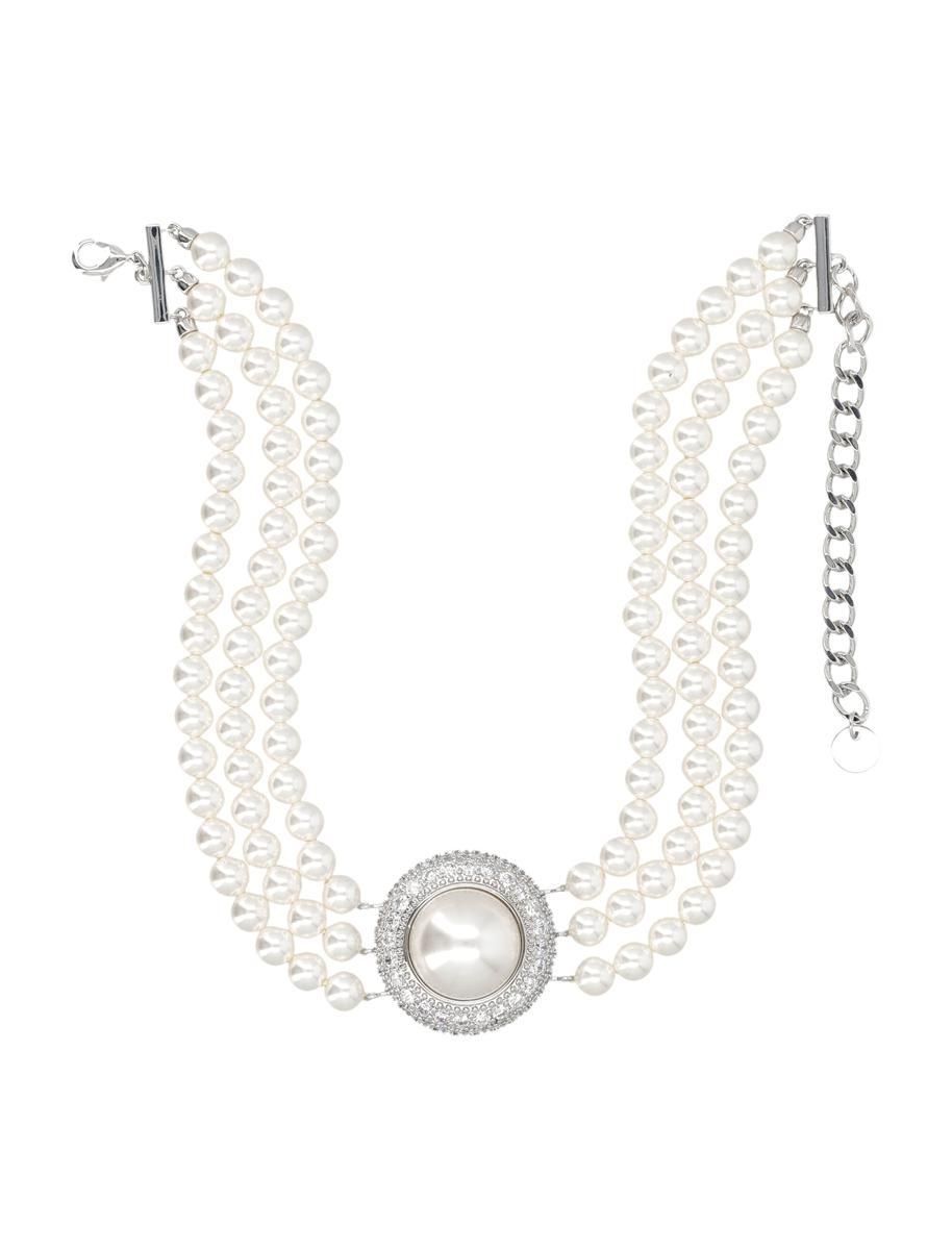 アクセサリーその他 SELF PORTRAIT PF25609NP Jewelry Small Crystal Pearl choker Small Crystal Pearl Choker – self-portrait-US