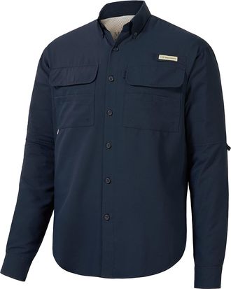Bassdash Mens UPF 50 Long Sleeve Fishing Button Down Shirt Performance Quick Dry FS21M Dark Blue
