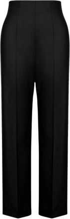 Alberta Ferretti Lichtgewicht Stretch Wollen Broek - Dames - Straight fit broeken - Zwart - S - Wol - Broeken