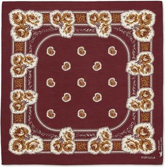 Fortela Floral Print Cotton Bandana in Burgundy at Nordstrom