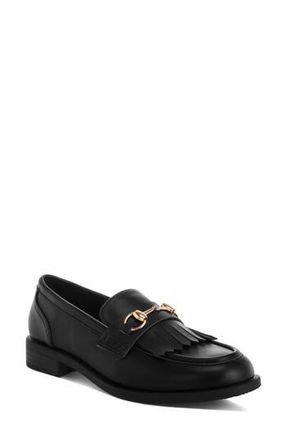 London Rag Enola Kiltie Fringe Loafer in Black at Nordstrom Rack, Size 6.5