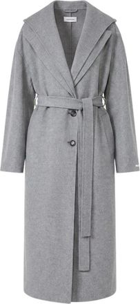 Sportmax Dames, Mantels, Grijs, Maat: S Wol