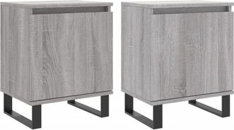 vidaXL Vidaxl - Bedside Cabinets 2 pcs Grey Sonoma 40x30x50 cm Engineered Wood