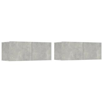 Berkfield Home Classic 4 Piece TV Cabinet Set Concrete Grey Engineered Wood