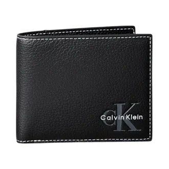 Calvin Klein Accessoires, Heren, Zwart, ONE Size, Leer, Bold Pebble Billfold