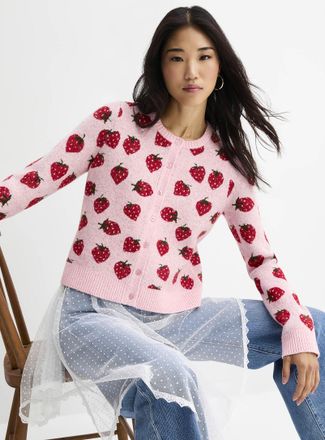 Twik Womens Patterned jacquard Cardigan Sweater