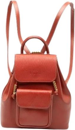 Loewe Pre-owned Backpacks, female, Red, Size: ONE SIZE Pre-owned Leather Backpack