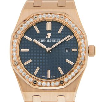 Audemars Piguet Pre-owned Audemars Piguet Royal Oak Diamond Silver-tone Dial Ladies Watch 67651OR.ZZ.1261OR.02