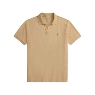 Polo Ralph Lauren Polo shirt met geborduurd logo - Heren - Tops - Beige - Maat: 2XL Katoen