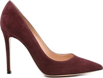 Gianvito Rossi 105 mm suède pumps met puntige neus - Bruin