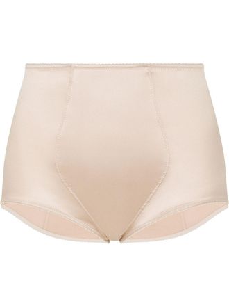 Dolce & Gabbana High waist satijnen slip - Beige