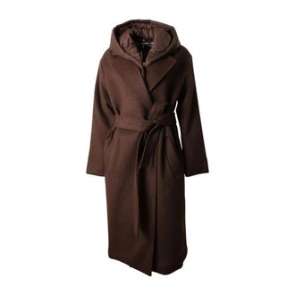 Geox Pasadena Mantel - Dames - Jas met riem - Bruin - S - Leer - Jassen