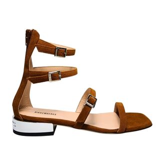 Dirk Bikkembergs Flat Sandals, female, Brown, Size: 10 US Suede Flat Sandals