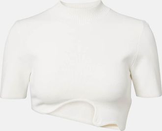 CHRISTOPHER ESBER Maparadita asymmetric jersey crop top