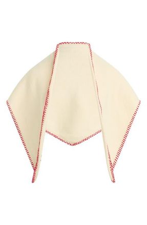 Favorite Daughter Valentines Embroidered Triangle Scarf in Natural at Nordstrom