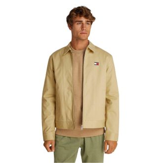 Tommy Jeans Herenjack met logo en doorlopende ritssluiting (Tan)